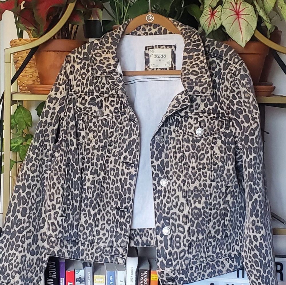 Cheetah Print Denim Jacket